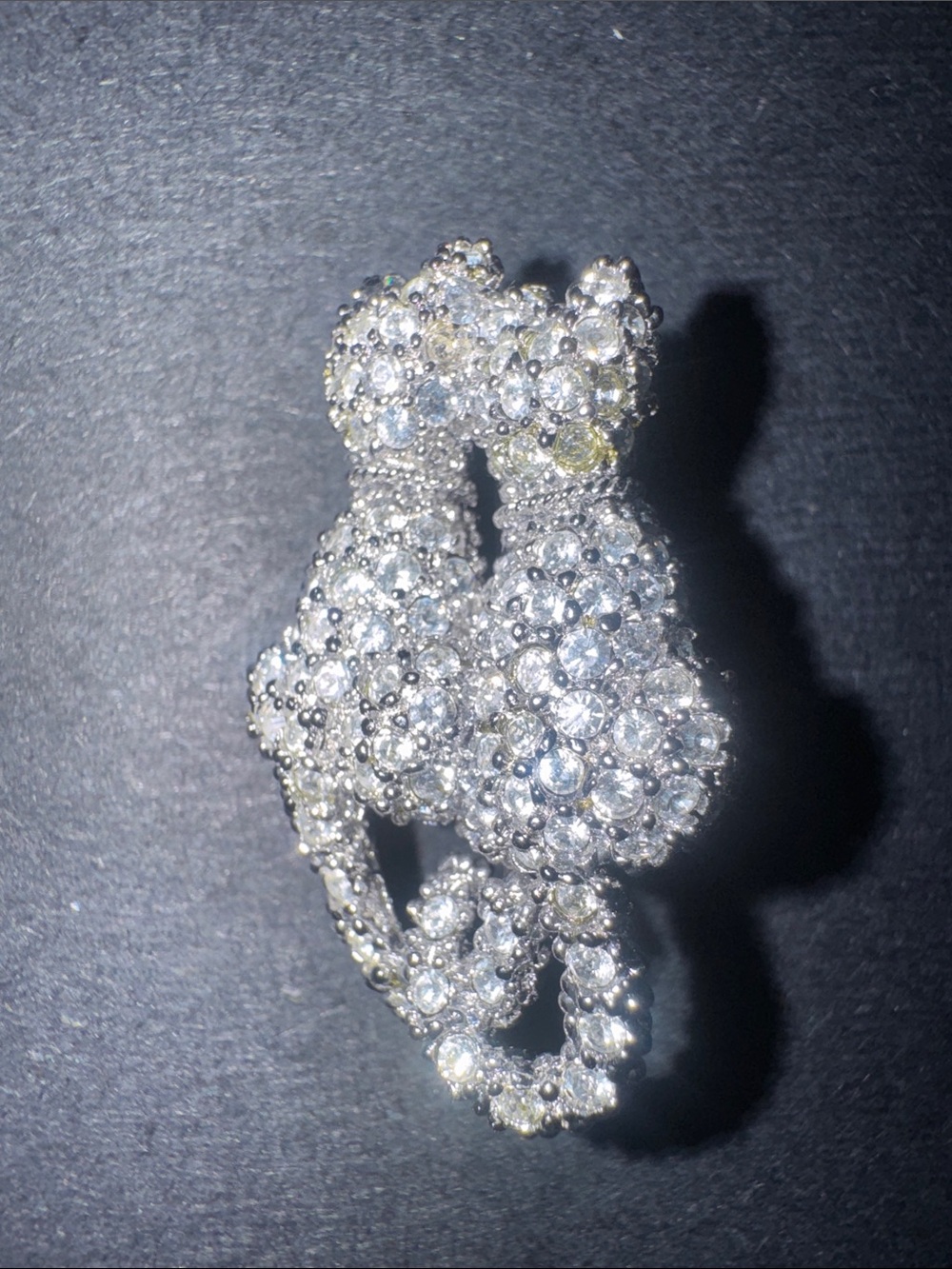VINTAGE Nadri pavé crystal cat couple brooch/pendant